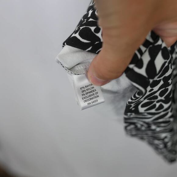 Banana Republic Marimekko Black White Floral Sleeveless Fit and Flare Dress 0 - Picture 7 of 8